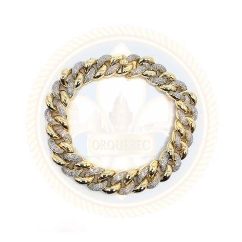 10K Or Jaune 2.26CT Diamant Bracelet Cuban Link DBG-005 - OR QUEBEC 