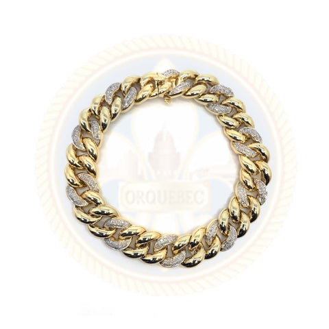 10K Or Jaune 1.39CT Diamant Bracelet Cuban Link DBG-006 - OR QUEBEC 