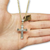 10K Or jaune 2.5MM Torsade Chaine & 0.36 CT Diamant Croix Pendentif DNG-004 - OR QUEBEC 