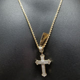 10K Or jaune 2.5MM Torsade Chaine & 0.36 CT Diamant Croix Pendentif DNG-004 - OR QUEBEC 