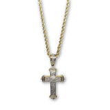 10K Or jaune 2.5MM Torsade Chaine & 0.36 CT Diamant Croix Pendentif DNG-004 - OR QUEBEC 