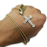 10K Or jaune 2.5MM Torsade Chaine & 0.36 CT Diamant Croix Pendentif DNG-004 - OR QUEBEC 