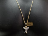 10K Or jaune 2.5MM Torsade Chaine & 0.57 CT Diamant Ange Pendentif DNG-010 - OR QUEBEC 