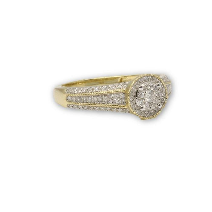 Bague 0.31ct diamants en or 10K pour femme style fiançailles DRG-049 - OR QUEBEC 