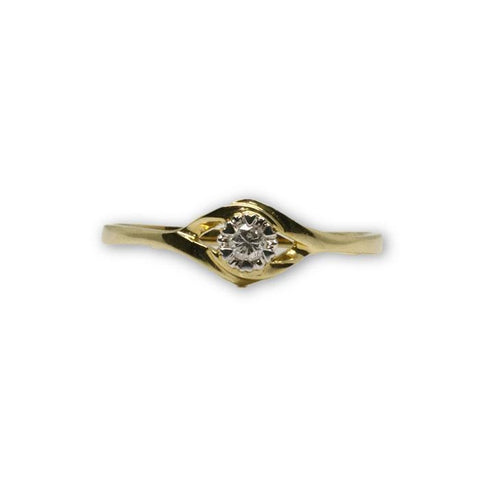 Bague solitaie 0.06ct diamants en or 10K DRG-052