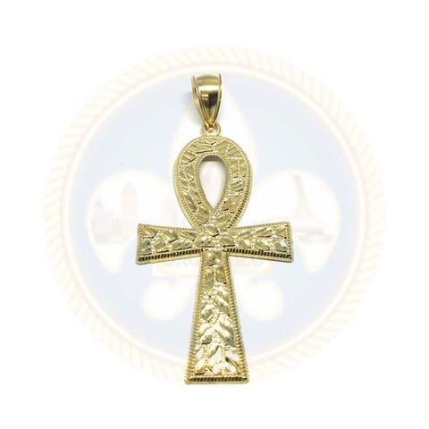 10K Pendentif Homme Croix Ankh or jaune L GAP-019 - OR QUEBEC 