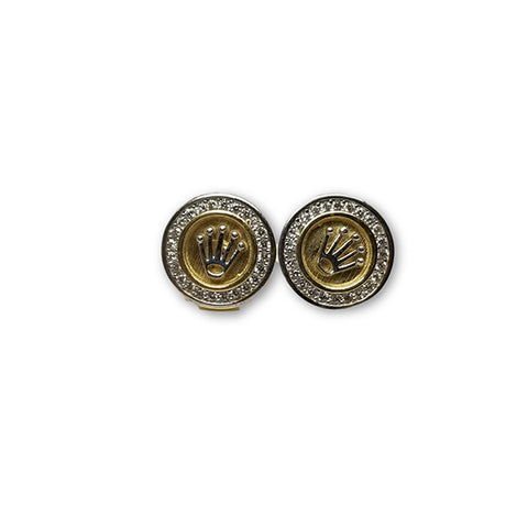 10K Or Jaune Boucle d'oreille Stud Couronne GE-097 - OR QUEBEC 