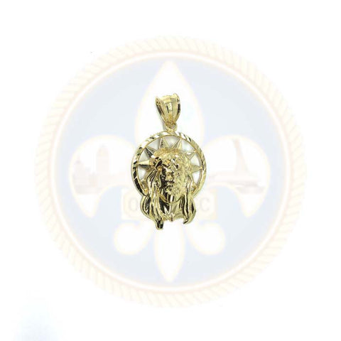 Pendentif Homme Or Jaune 10K Tête De Jesus Ronde S GJP-016 - OR QUEBEC 