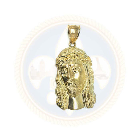 Tête ronde de Jésus Pendentif Homme Or Jaune10K L GJP-022