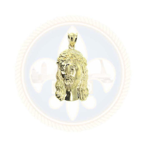 Pendentif Homme Jésus tête ronde en or 10 Karat L GJP-024