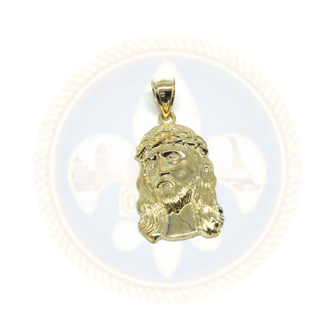 Tête ronde de Jésus Pendentif Homme Or Jaune10K M GJP-025