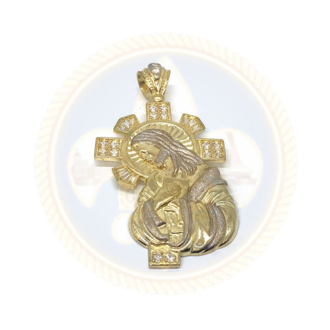 10K Or Jaune et Blanc Jesus Pendentif GJP-002 - OR QUEBEC 