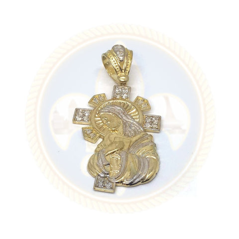 10K Or Jaune et Blanc Jesus Pendentif GJP-003 - OR QUEBEC 