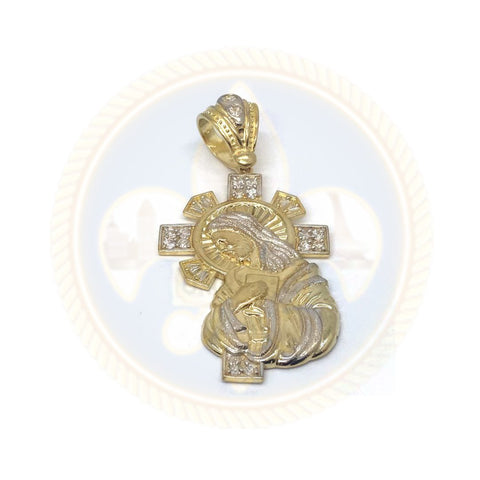 10K Or Jaune et Blanc Jesus Pendentif GJP-004 - OR QUEBEC 