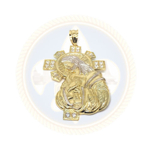 10K Or Jaune et Blanc Jesus Pendentif GJP-005 - OR QUEBEC 