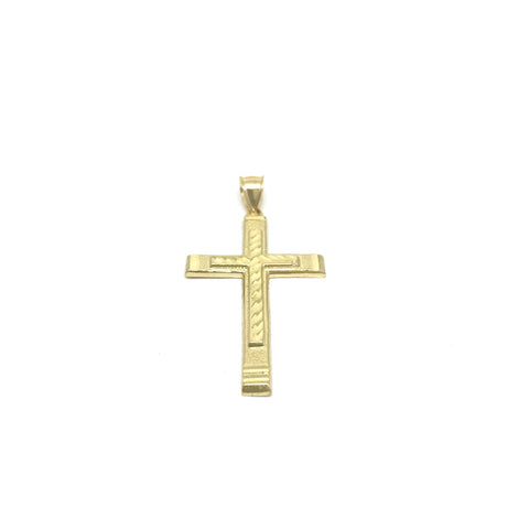 Pendentif en or jaune 10K TripleTone Cross Homme GPA-046 - OR QUEBEC 