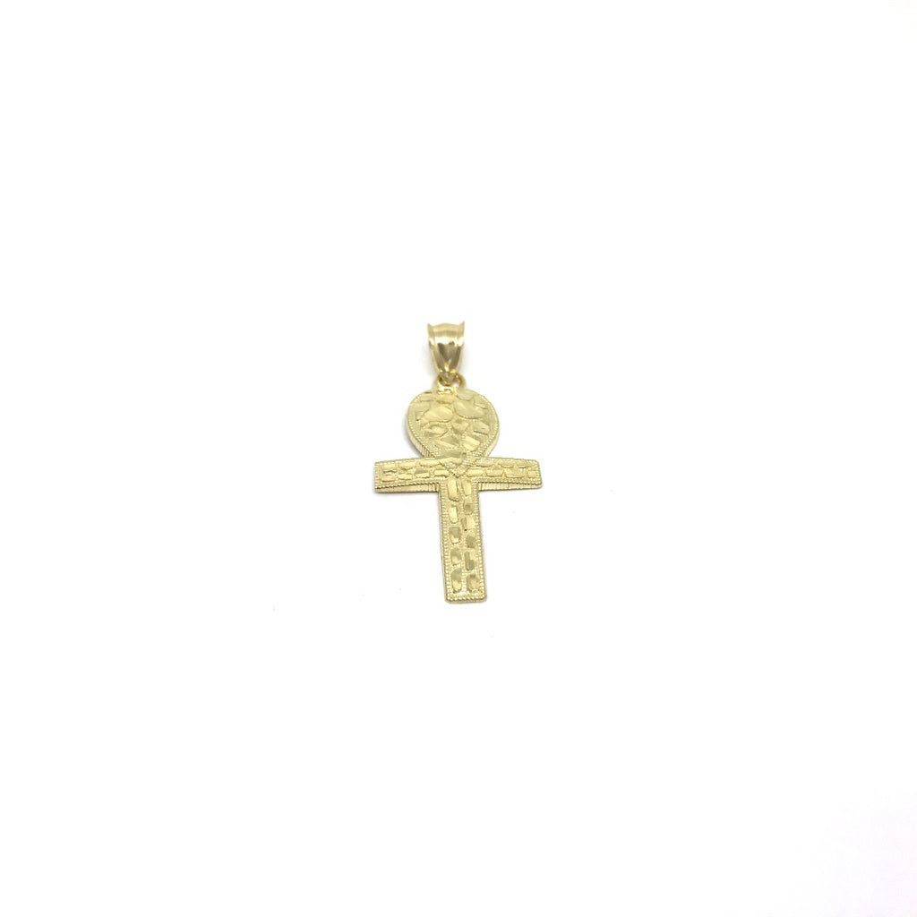 10K pendentif en or jaune a large croix égyptien GPA-055 - OR QUEBEC 