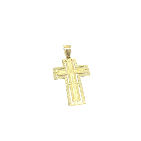 10K en or jaune belle coupe Croix Pendentif homme GPA-057 - OR QUEBEC 