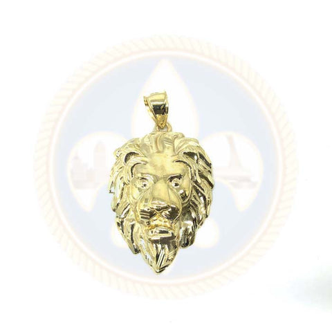 Pendentif en Or Tête De Lion 10K avec coupe diamanté XL LGP-016 - OR QUEBEC 