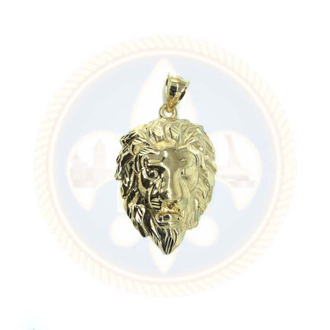 Pendentif Lion Homme en Or 10K Diamond Cut L LGP-012 - OR QUEBEC 