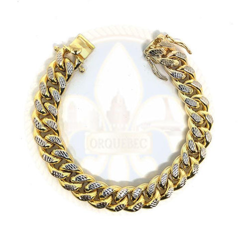 10k 14MM 9.5IN D-Cut Cuban Bracelet MBG-037 - OR QUEBEC 