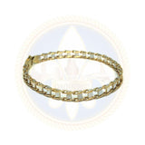 10k 5.5MM 7.5IN 2-Toned Biker Bracelet MBG-038 - OR QUEBEC 