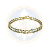 10k 5.5MM 7.5IN 2-Toned Biker Bracelet MBG-038 - OR QUEBEC 