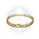 10k 5.5MM 7.5IN 2-Toned Biker Bracelet MBG-038 - OR QUEBEC 