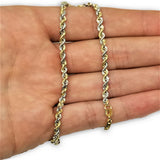 Torsade 2 tons en or 10K coupe diamond cut 3mm MBG-065