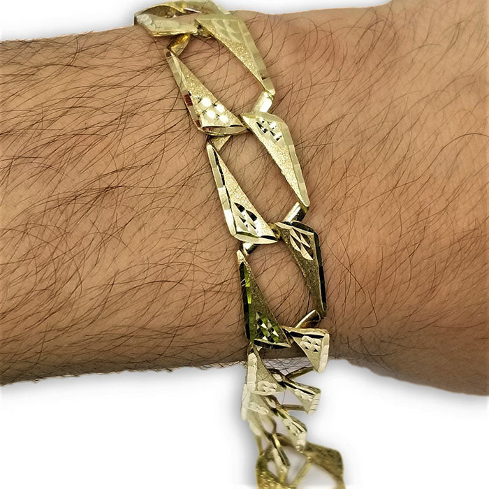 Bracelet goumette en or 10K 13mm MBG-076 - OR QUEBEC 