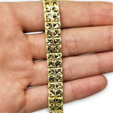 Bracelet spicky en or 10k coupe diamond cut 10mm MBG-086 - OR QUEBEC 