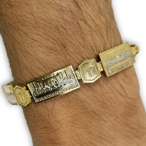 Bracelet dernier repas de jesus en or 10k 10mm MBG-087 - OR QUEBEC 