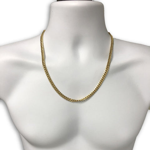 10K 6mm Cuban Link Chain , Yellow Gold Chain 10 KT Cuban Link