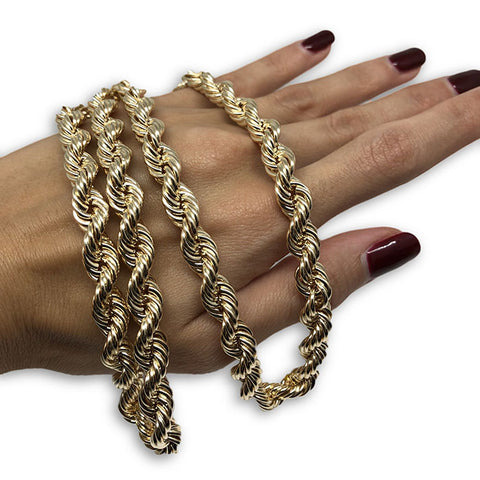 10k 8MM Chaine Torsade Rope Chain  - OR QUEBEC