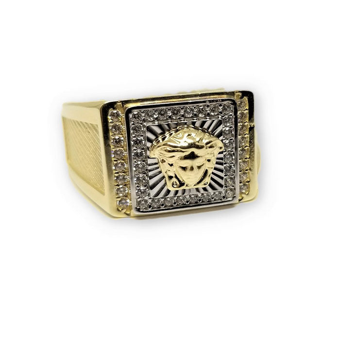 Bague Versace 10K Gold Ring 