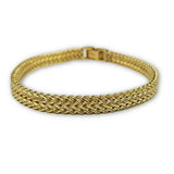 Bracelet Franco double maille style unique en or 10 k Italien 7mm MBG-090 - OR QUEBEC 