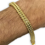 Bracelet Franco double maille style unique en or 10 k Italien 7mm MBG-090 - OR QUEBEC 