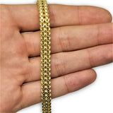 Bracelet Franco double maille style unique en or 10 k Italien 7mm MBG-090 - OR QUEBEC 