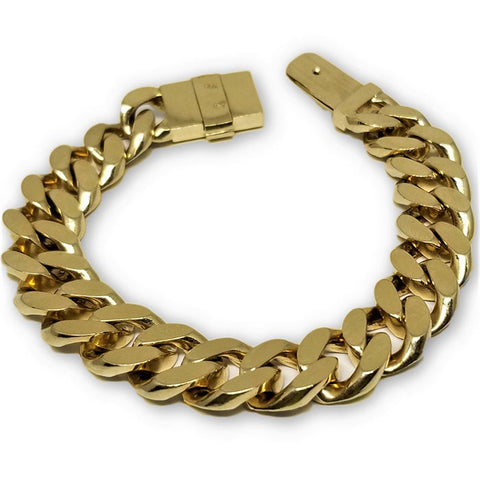 Bracelet Miami cuban Link 14K Solid Remplie 14mm MBG-091 - OR QUEBEC 