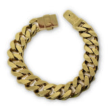 Bracelet Miami cuban Link 14K Solid Remplie 14mm MBG-091 - OR QUEBEC 