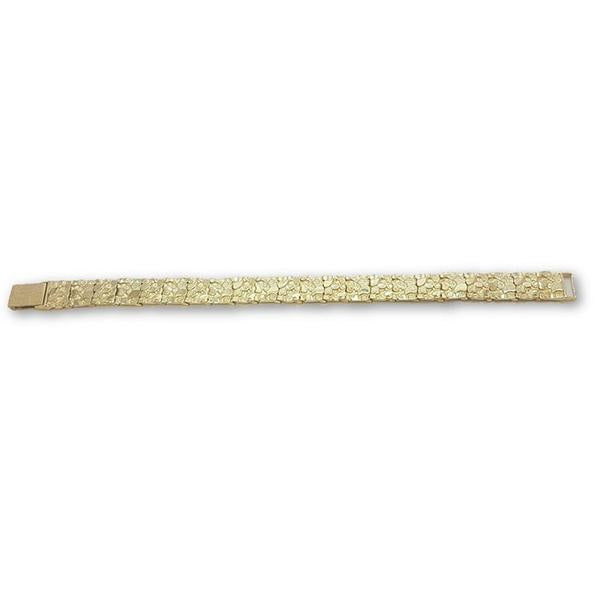 Bracelet scareface nugget en or 10k diamond cut 10mm MBG-093 - OR QUEBEC 