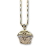 10K or jaune Franco Chaine 2.5mm Medusa Collier MNG-222 - OR QUEBEC 