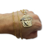 10K or jaune Franco Chaine 2.5mm Medusa Collier MNG-222 - OR QUEBEC 