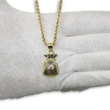 2.5MM Torsade Men's Necklace Money Bag 10K Yellow Gold MNG-293 - OR QUEBEC 