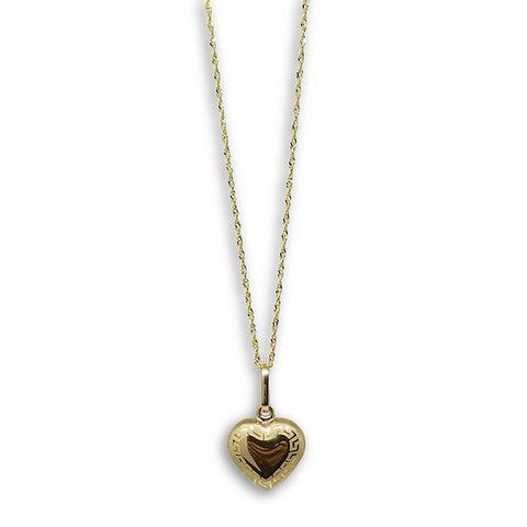 10K versace Pendentif Femme Avec Chaine Singapour Coeur MNG-302 - OR QUEBEC 