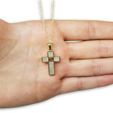 Singapour Collier Femme Vesrace Croix 10K or jaune MNG-304 - OR QUEBEC 