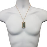 chaine Torsade en or 10 kt & Plaquette d'armee en or 10 karat MNG-307 - OR QUEBEC 