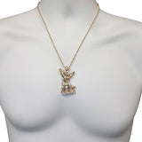 chaine Torsade en or 10 kt & Ange dragon feu en or 10 karat MNG-319 - OR QUEBEC 