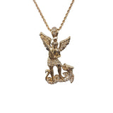 chaine Torsade en or 10 kt & Ange dragon feu en or 10 karat MNG-319 - OR QUEBEC 