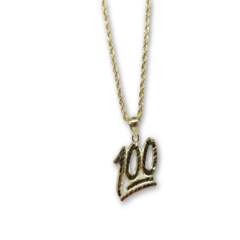 10K Collier Homme Emoji 100 en Or Jaune MNG-327 - OR QUEBEC 